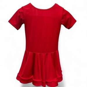 Red Short Sleeve Ballroom Dance Dress